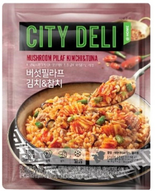 시티델리 간편식 냉동 볶음밥 버섯필라프 김치&참치, 230g, 10개
