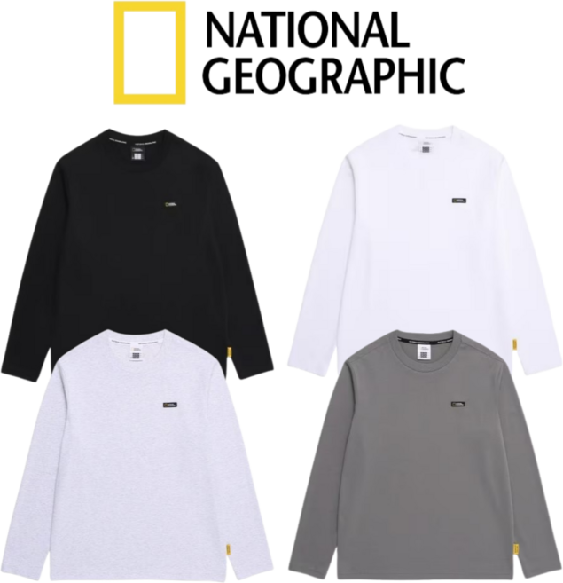 국내매장정품 내셔널지오그래픽 티셔츠 NATIONAL 기본 긴팔 티셔츠 남녀공용 기본 티셔츠 남녀공용 레이어드 티셔츠 남성 긴팔티 남자 긴팔티 네셔널지오그래픽 티셔츠 간절기 티셔츠