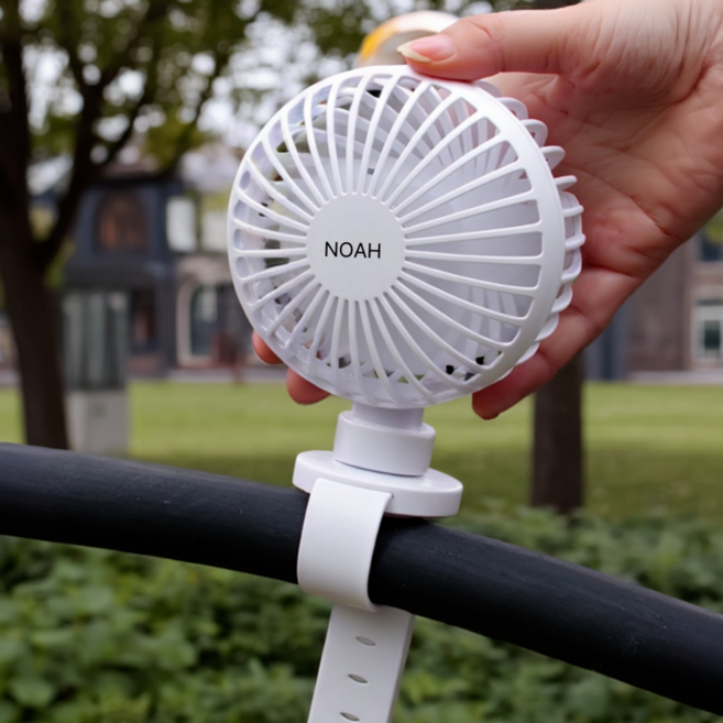[완벽한고정] 노아위드 유모차선풍기 유모차 밴드형, 우유니 화이트