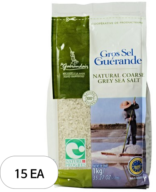 르게랑데 토판 대용량 폴리백 천일염 굵은 소금, 15개, 1kg
