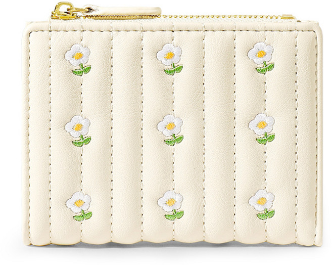 데이지 자수 미니 반지갑
