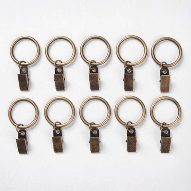 세류홈 커튼 집게링 일자형 38mm, bronze, 30개