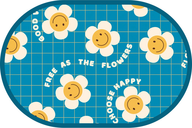 비기팬시 칼라풀데이지 빨아쓰는 규조토 발매트, Many smiles