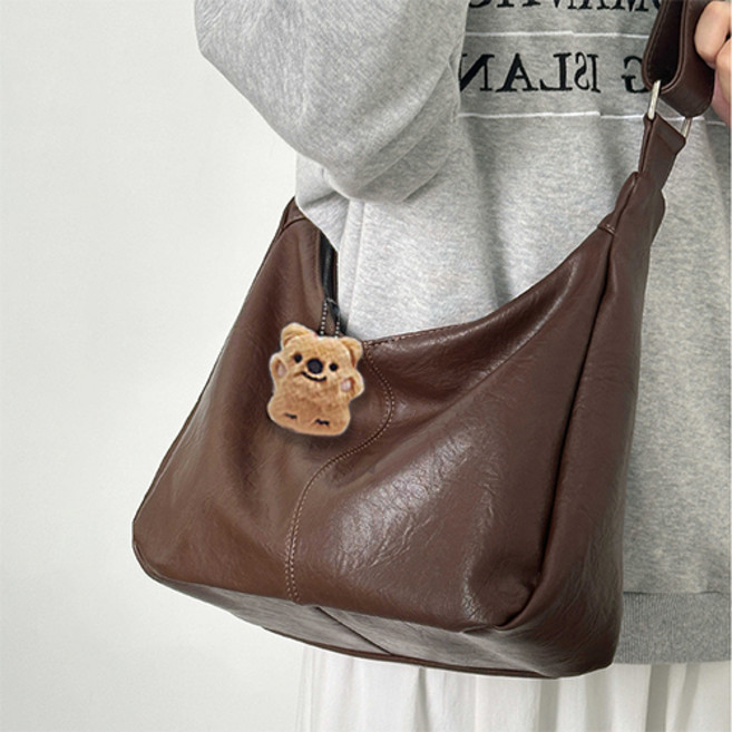 BSHAANS 여성 가죽 크로스백 캐주얼 숄더백 옆으로 매는 가방