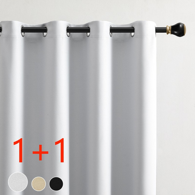 1+1 완전 빛차단 암막커튼 단열 방한 아일렛형