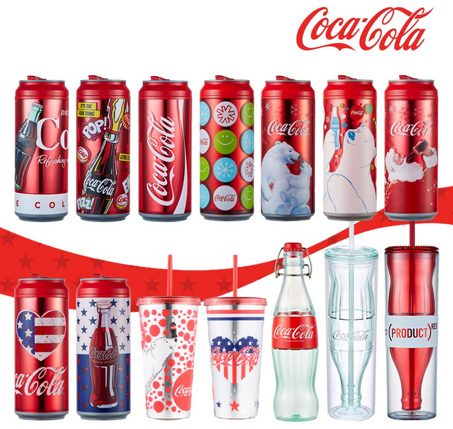 [쿨기어] 코카콜라X쿨기어 콜라보 텀블러 모음집 [1+1], 08.홀리데이 캔 물병 - 베어&베이비[1+1], 2개