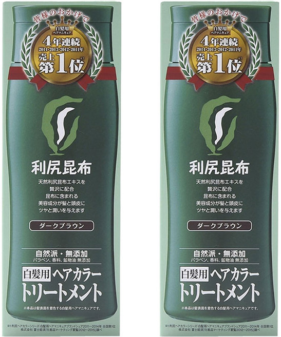 리시리 흰머리용 헤어 컬러 트리트먼트, 다크브라운, 2개
