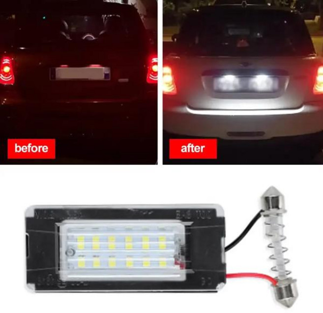 미니 쿠퍼 R56 R57 R58 R59 R50 R52 R53 LED 번호판 빛 1PCS 흰색 자동차 번호 램프 오류