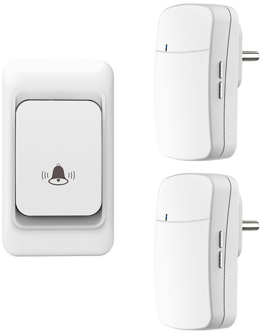 Modora 무선 긴 거리 도어벨 세트, 1버튼+2수신기