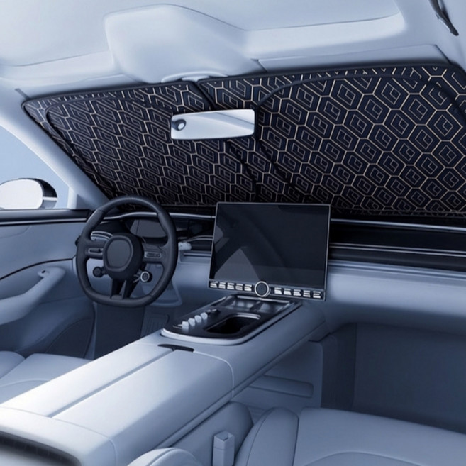 세이보링 차량용 앞유리 자외선차단 벌집 햇빛가리개, 1개, 벌집블랙