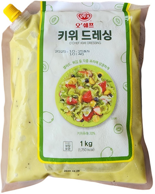 오뚜기 오쉐프 키위드레싱 1kg 샐러드 소스 대용량 업소용, 1개