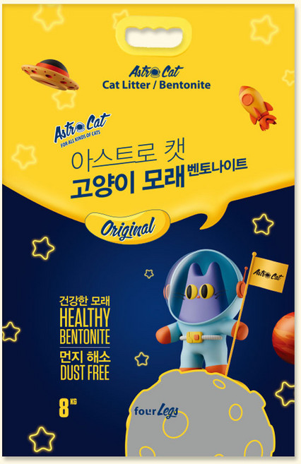 아스트로캣 고양이 모래 벤토나이트, 무향, 1개, 8kg