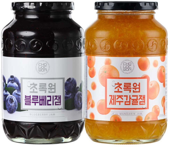 초록원 블루베리잼 1kg+제주감귤잼 1kg, 1kg, 1세트