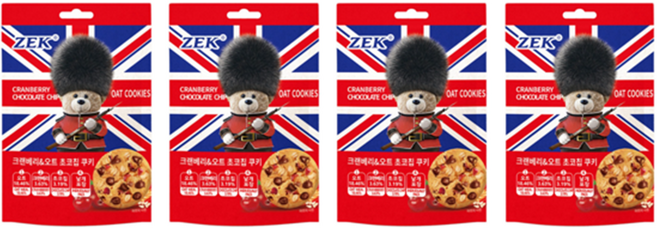 zek 크랜베리 앤 오트 초코칩 쿠키, 60g, 4개