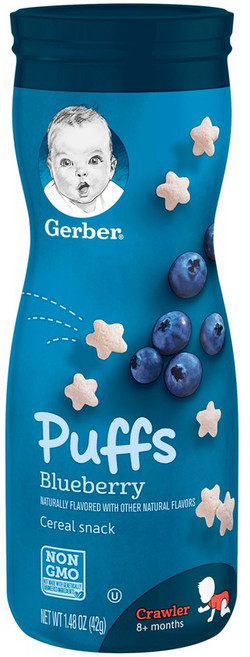 Gerber 퍼프 시리얼 스낵 42g, 1개, 블루베리