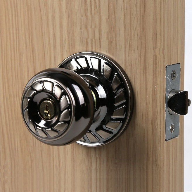 GDK 원형 실린더 현관문 방문 손잡이 엔틱 열쇠3개, 2개