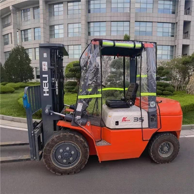 지게차 덮개 투명 천막 비닐 방한 방풍 PVC 우비, 1개