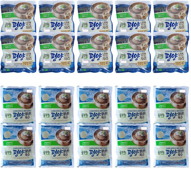 풀무원 평양물냉면 사리 130gx10개 + 육수 290gx10개, 풀무원 평양물냉면 사리 130gx10개 + 육수 290, 10개