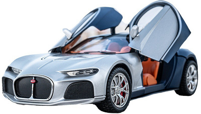 1:24 부가티 대서양 Bugatti ATLANTIC다이캐스트 합금 자동차 모형 장식품 메탈 장난감 미니카 모델카, 실버 블루1, 1개