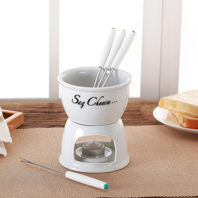 연말 캠핑 퐁두 그릇 퐁듀 플레이트 와인 트윙클 아이스크림 등갈비 치즈퐁듀, 둥근사발단로, 1개