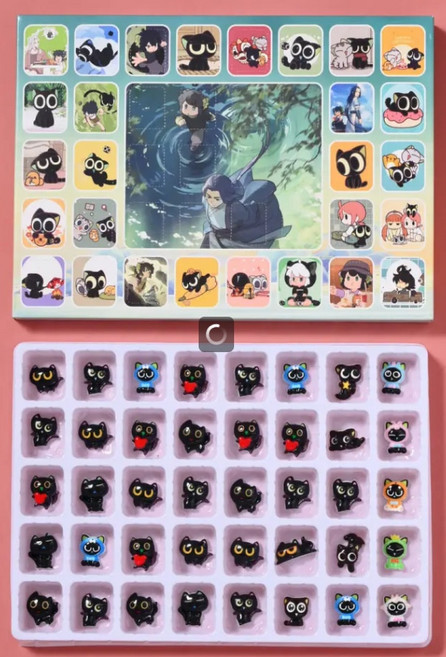 山海經24入盲盒兒童玩具公仔洞洞樂, 1套, 【1盒裝】40入羅小黑洞洞樂【一代】