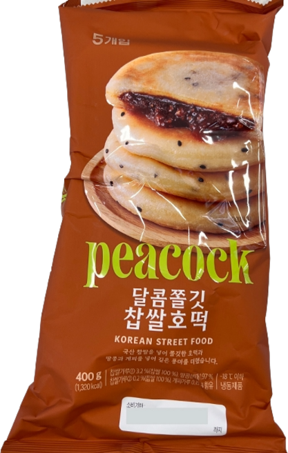 PEACOCK 피코크 BT21 달콤쫄깃 찹쌀호떡 400g, 1개