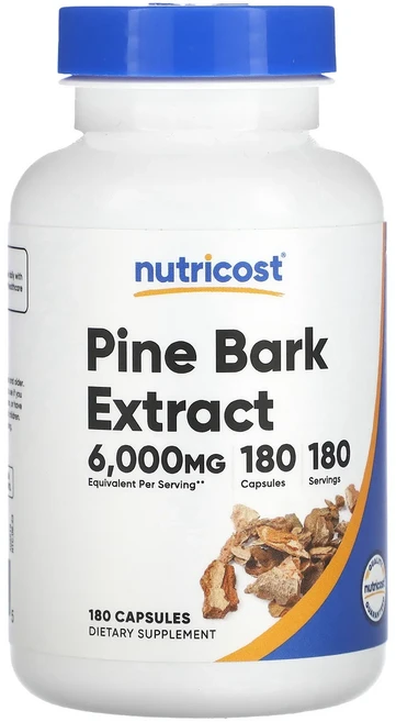 새해 첫좋은선물 Nutricost 소나무 껍질추출물 6000mg 캡슐 180정 제대로 할인합니다, Nutricost소나무껍질추출물6000mg캡슐180정, 1개 - 쿠팡