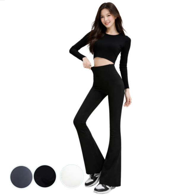 넥스트엣지 몸매가 예뻐 보이는 부츠컷 레깅스 스포츠 운동 필라테스 요가 운동복 하이웨스트 밴딩 팬츠