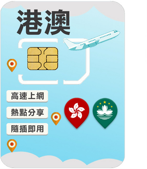 高速上網SIM卡 (兩地通用), 1個, 20 日, 20GB高速上網