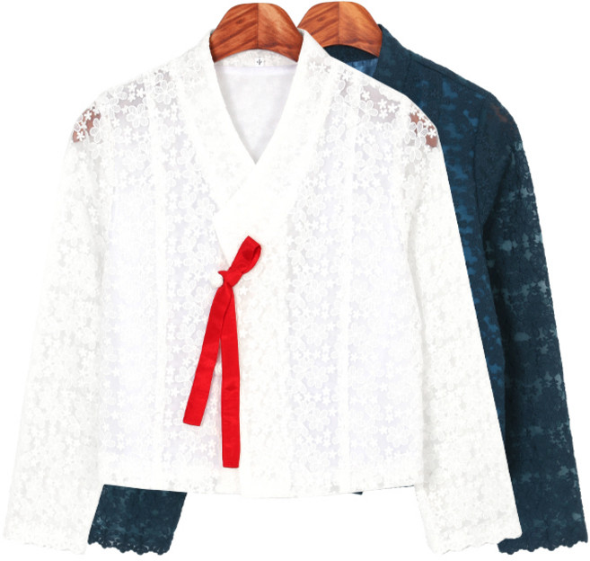 벚꽃 레이스 저고리 여자한복 생활한복 겨울한복 법복 절복 개량한복 아리랑의봄