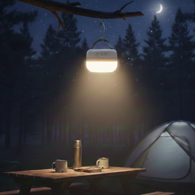 캐미카라 감성 무선 LED 캠핑 랜턴 자석 걸이형 텐트 조명 무드등, 화이트, 1개