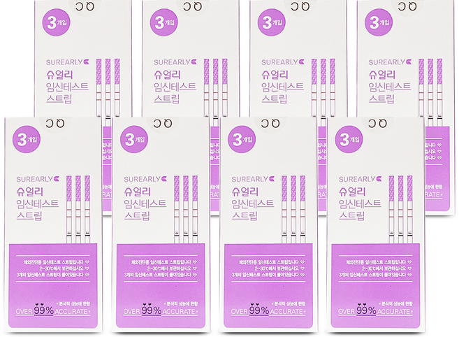 슈얼리 임신 테스트 스트립, 3개입, 8개
