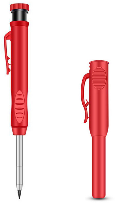 크래프션 목공 연필 마킹 펜, 레드A, 1개