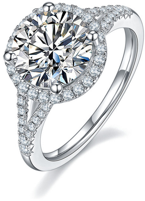 莫桑石滿鑽女鑽戒 1.5-3克拉