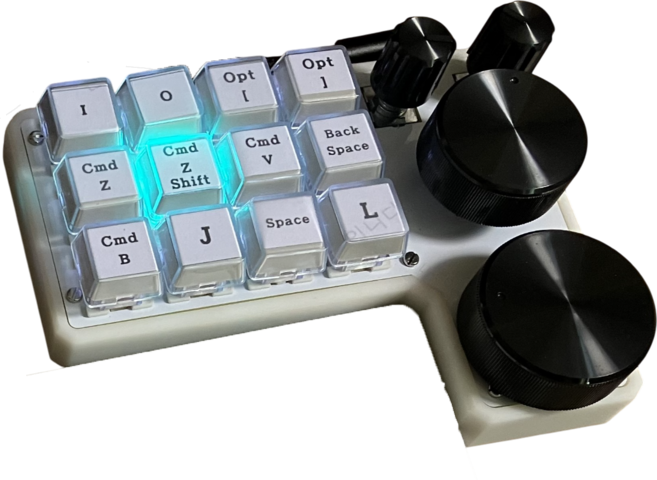 클리커스 일잘러 편집용 매크로 디자이너 키보드 한손 키보드, D-501, 슬림 화이트