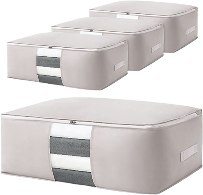 홈브라운 패브릭 이불 보관함, 그레이, 4개