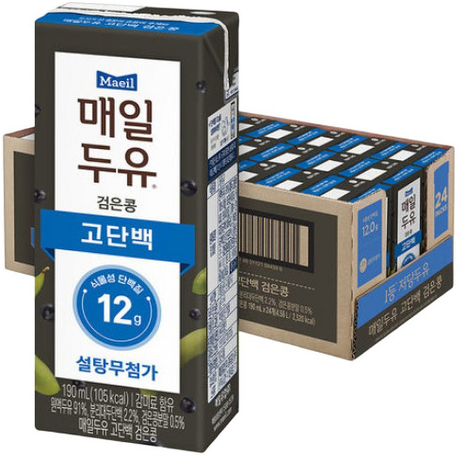 매일두유 고단백 검은콩 190ml 24팩(1박스), 24개