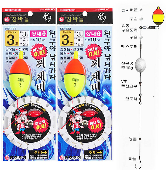 바다 찌낚시 채비 세트 감성돔 볼락 전갱이 고등어 채비, 3호, 1개