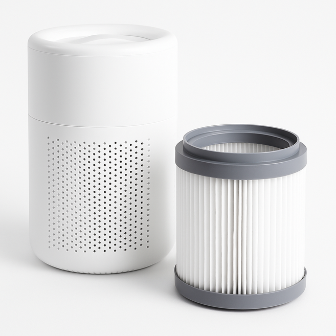 원룸 소형 미니 공기청정기 거실 사무실 음이온 호환필터, 화이트, .