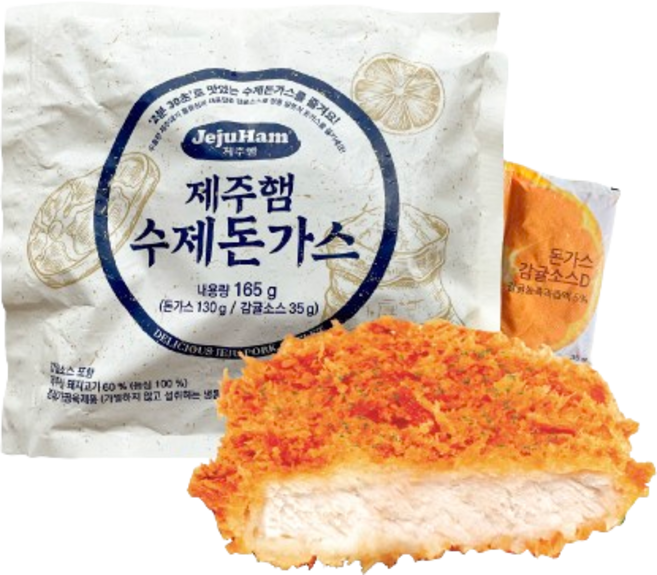 제주육시대 제주햄 프리미엄 수제 돈까스 2분30초 간편 요리, 1개, 165g