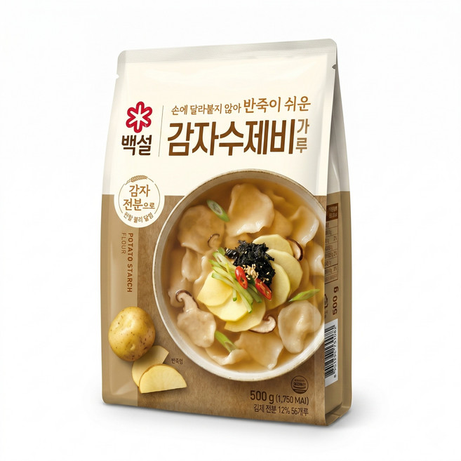 CJ백설 감자수제비가루 500g x4개, 4개