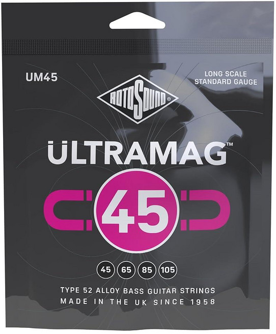 [미국수입정품] 로토사운드 Rotosound Strings for Electric Bass ULTRAMAG 52 합금 라운드 4스트링 UM45 표준 45-105 288853