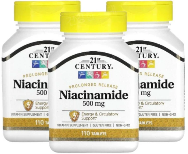 21st Century 니아신아미드 500mg 110정 3팩, 3개 - 쿠팡