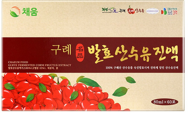 채움웰 구례 발효 산수유진액 산수유즙, 80ml, 60개