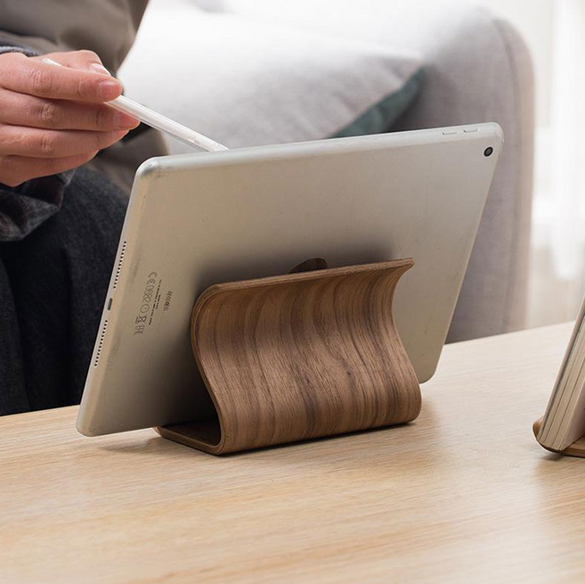 천연 블랙 호두나무 핸드폰 태블릿 거치대, 태블릿용, 1개, 태블릿용