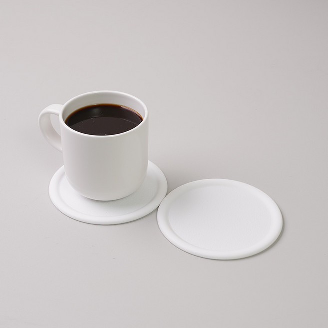 보울보울 국산 볼볼 실리콘 코스터, 밀크화이트, 2개