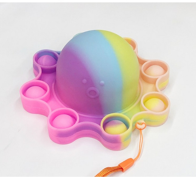 문어 모양 푸시팝 팝잇 말랑이 주물럭 레인보우 파스텔, 3. 빅 문어푸시팝, 1개