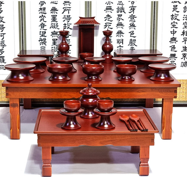 제기세트 물푸레 제기 + 제기함 + 제사 병풍 + 향로상 + 퇴주그릇 = 5종류, 1개