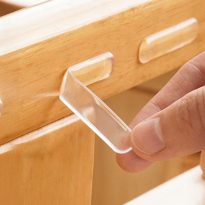 10p 투명 실리콘 밴드형 충격 흡수 문쾅 소음 방지 패드 스티커 도어 쿠션, 1세트