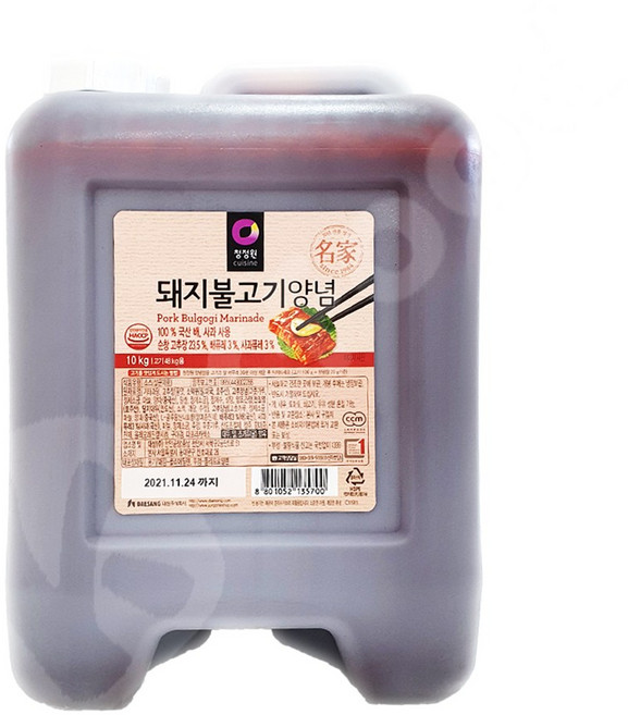 청정원 돼지불고기 양념 10kg 대상 불고기양념 말통 대용량, 1개